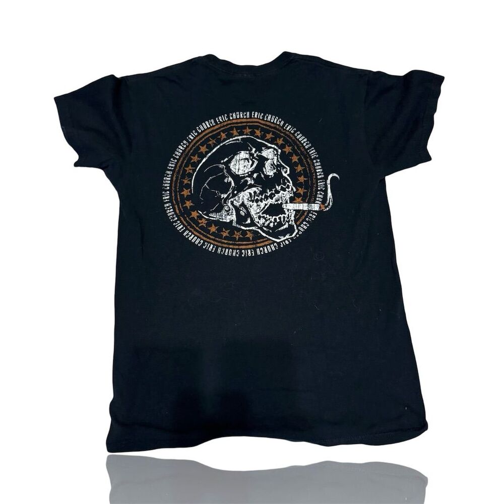 Eric Church Band Tee Unisex Small Black Graphic Print Short Sleeve T-Shirt: